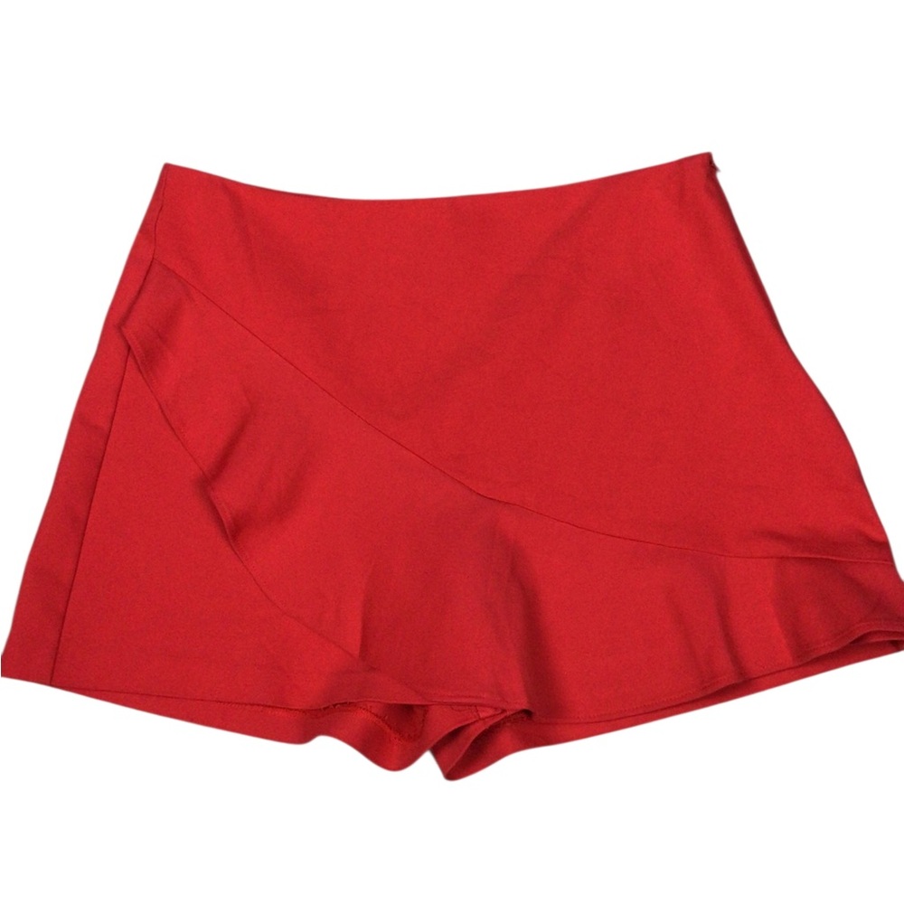 Zara Women's Red Shorts Skorts Medium Side Zip